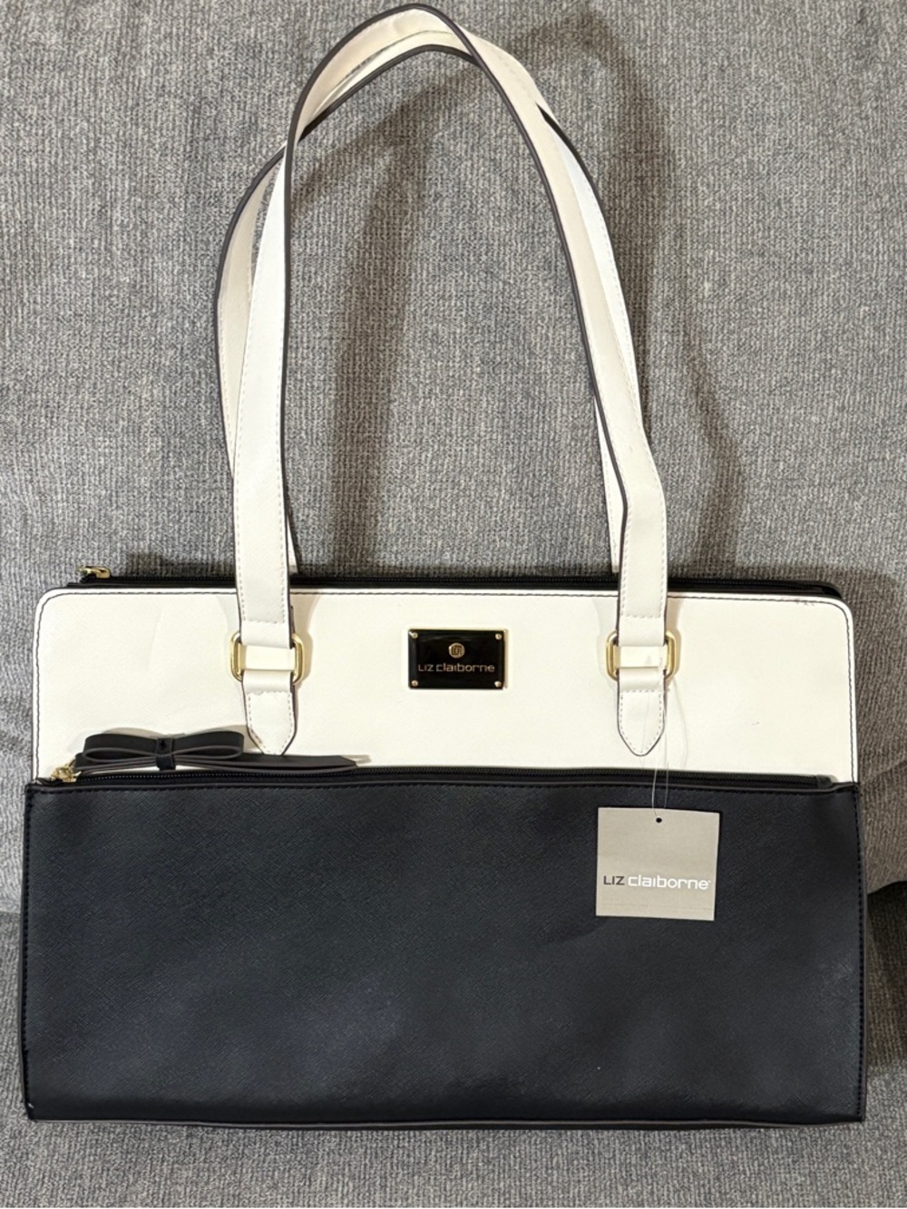 NWT Liz Claiborne Quinn Work Tote Front Zipper